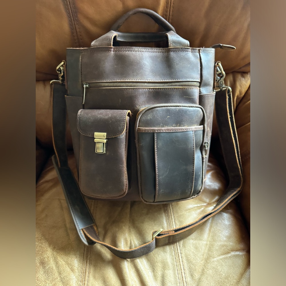 Brown Leather Messenger Bag